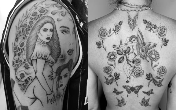 Work by tattoo artist Stefan ‘Spider Sinclair.