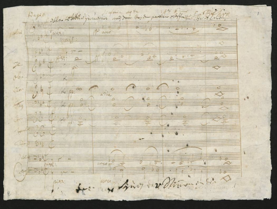 Beethoven Symphony No 4 Op 60, manuscript