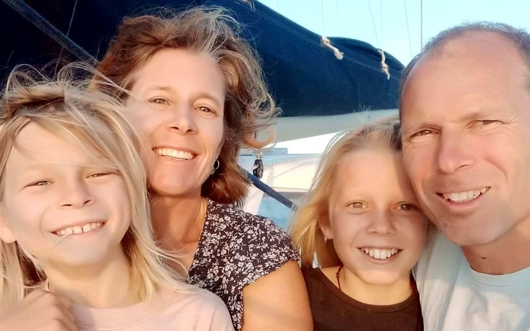 Cindy Mosey and Andy Reid with sons Baxter and Logan Mosey-Reid,