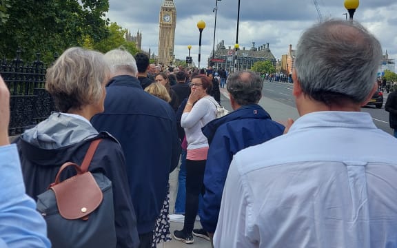 Queue to see the Queen lying in state at at Westminster Hall.