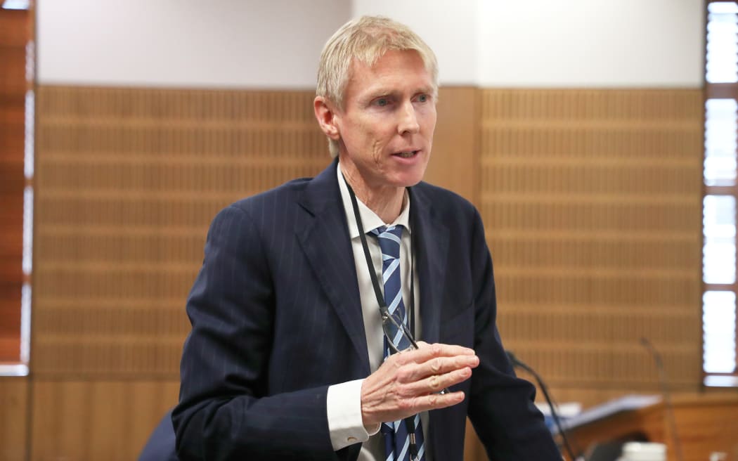 Lawyer Simon Mount KC at the Invercargill courthouse during the coronial inquest into Lachie Jones death, on 2 May, 2024.