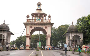The centuries-old Shri Manjunatha Temple, dedicated to Lord Shiva, in Dharmasthala.