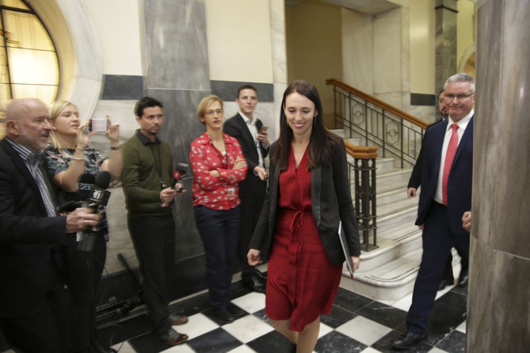 Jacinda Ardern NZFirst/Labour meeting