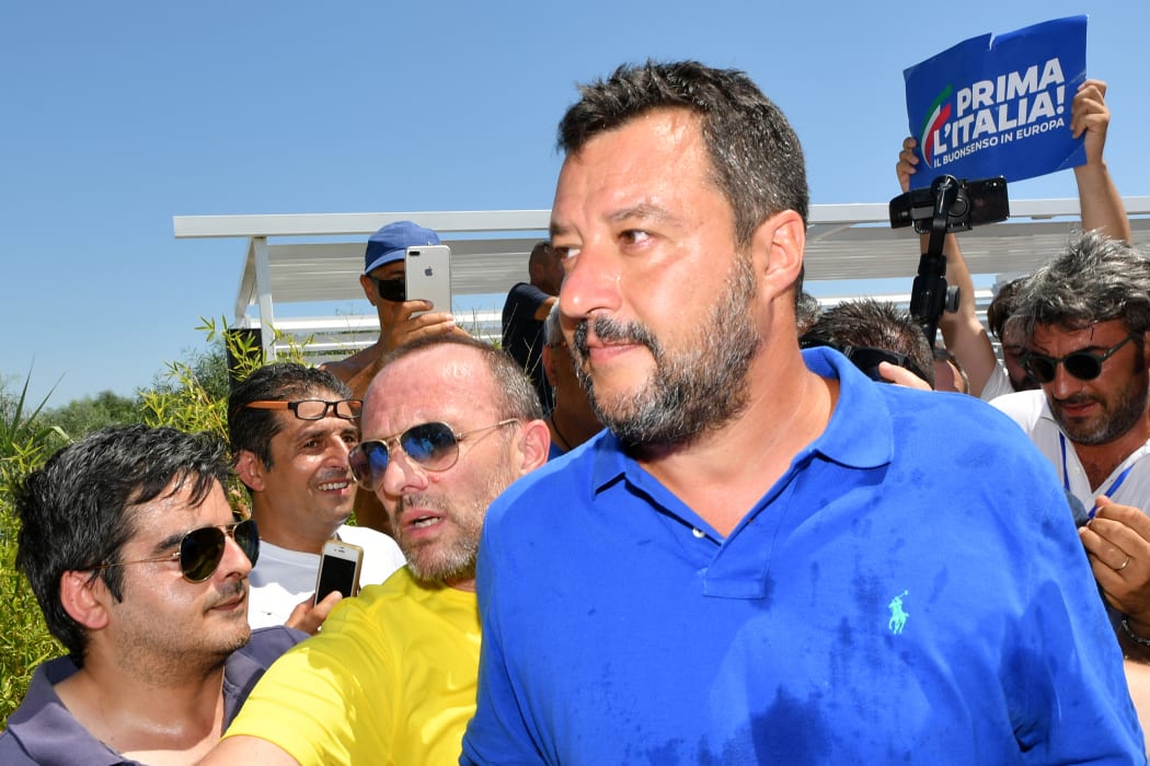 Italy's Interior minister and deputy Prime Minister Matteo Salvini during his "Italian Summer" electoral tour this month.