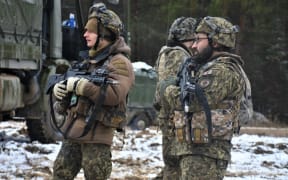 NATO supply soldiers in Hohenfels, Germany as they prepare to move to their next deployment.