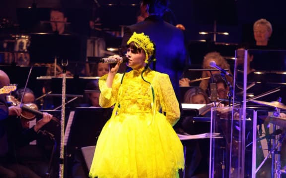 Benee performing with the NZ Symphony Orchestra