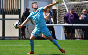 Team Wellington goalkeeper Scott Basalaj.