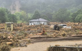 Flood damage in Punaruku, Te Araroa on the East Coast.