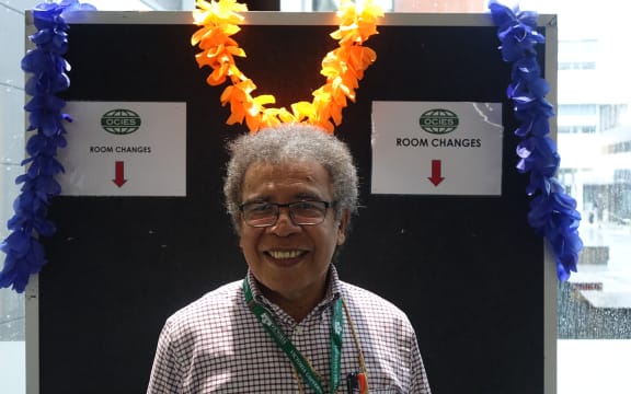 Kabini Sanga at the OCIES (Oceania Comparative and International Education Society) annual conference in Wellington.