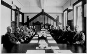 Native Affairs Committee 1922 in their new committee room - Matangireia.