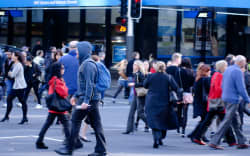 AUCKLAND, NZ - MAY 29:Traffic on Queen street  on May 29 2013.It’s a major commercial thoroughfare in the Auckland CBD, New Zealand’s main population center.