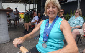 Margie Chiet, 70, doesn't let a couple of metal pieces in her limbs and osteoarthritis  hold her back from competing in the NZ Masters Games.
