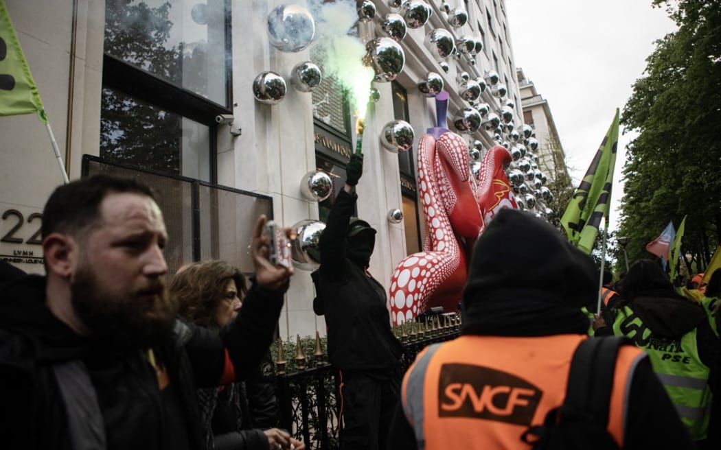 Striking railway workers invaded LVMH's headquarters in Paris after the government tried to increase the retirement age.