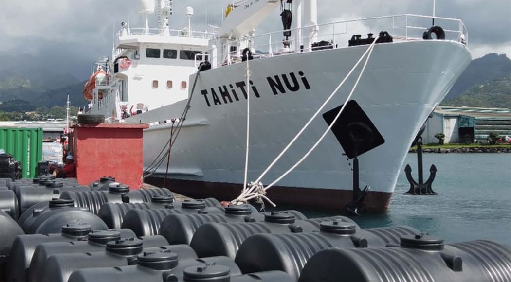 French Polynesia government ship used to transport relief supplies to Tonga