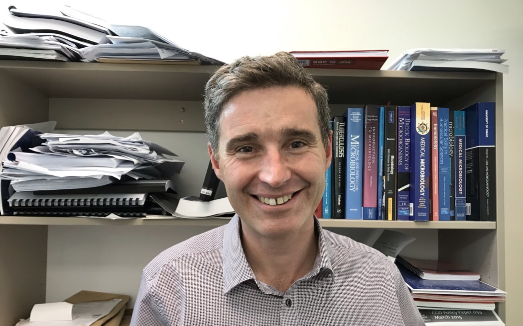 Clinical microbiologist & immunologist James Ussher in his office in the University of Otago.