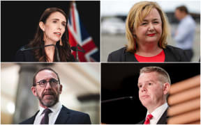 Jacinda Ardern, Megan Woods, Andrew Little and Chris Hipkins composite.