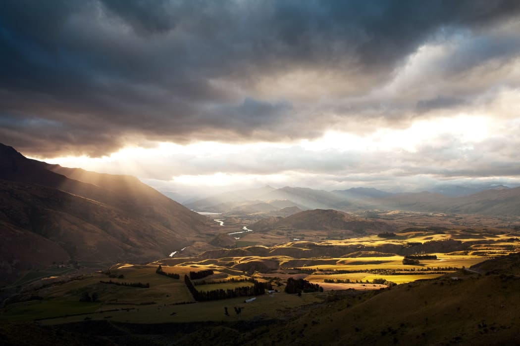 Crown Range with Queenstown in the distance