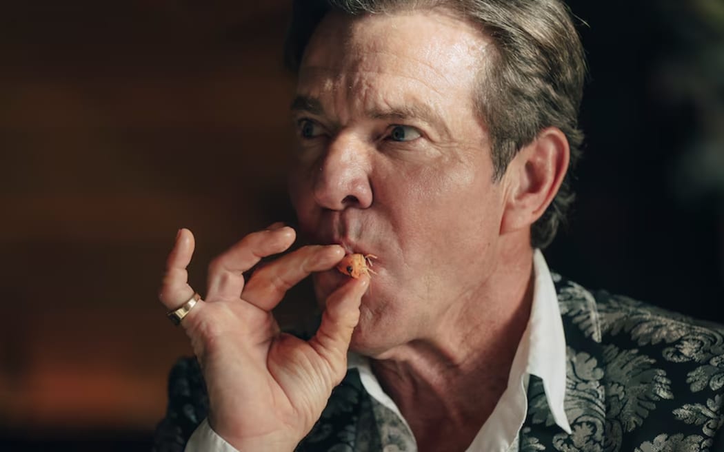 Dennis Quaid plays the chauvinistic studio exec Harvey.