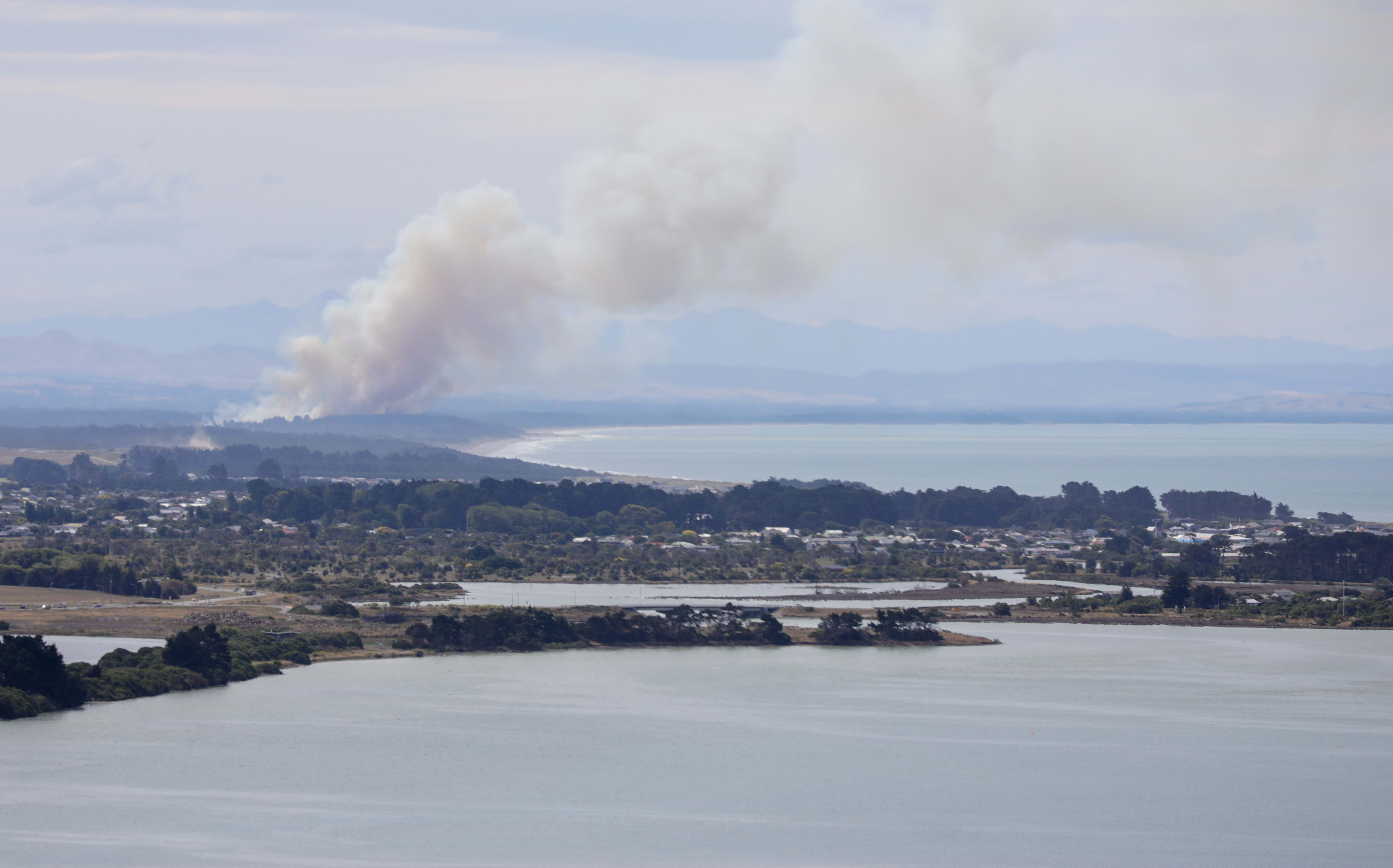 A fire at Pines Beach, near Kaiapoi north of Christchurch, on 25 January.