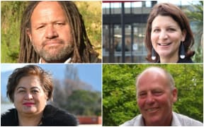 Gisborne mayoral candidates. Top: Darin Brown and Rehette Stoltz; below: Rhonda Tibble and Colin Alder