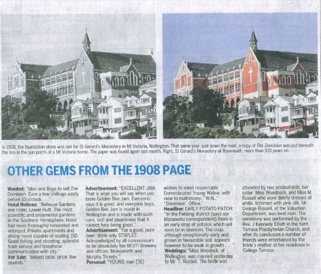 The Dominion Post doubles up with identical images, and later admits the black-and-white one isn’t historic.