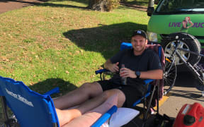 Matt Fenn recovering after his 654 km effort.