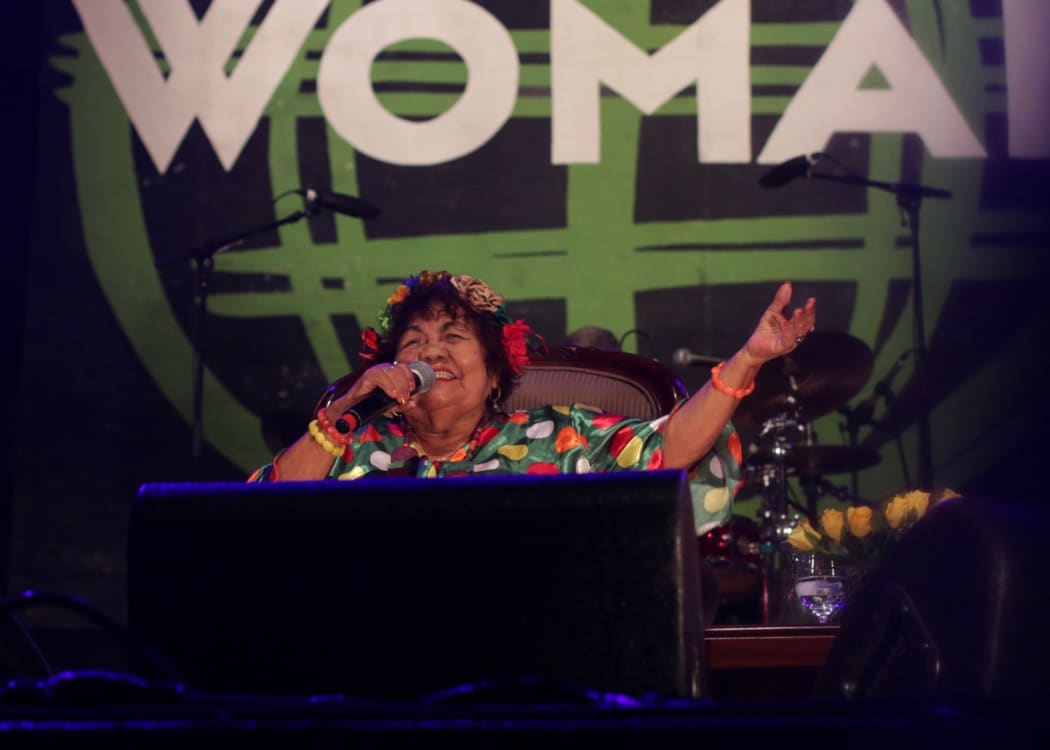73 year old Dona Onete, known as 'The Grande Dame of Amazonian song',  performed from her armchair