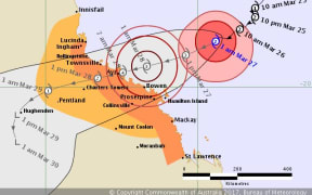 A track map for Cyclone Debbie.