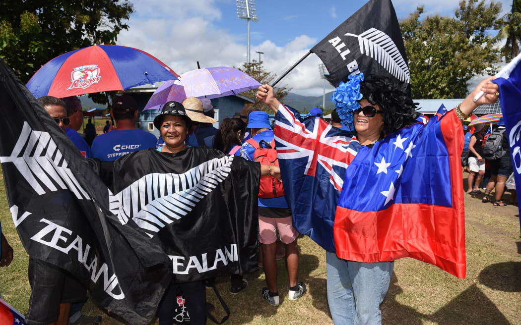 Fans arrive early for the All Blacks v Manu Samoa rugby union test match at Apia Park.