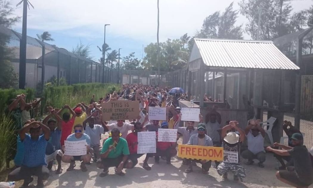 An image from the 78th day of protest in the Manus detention centre.
