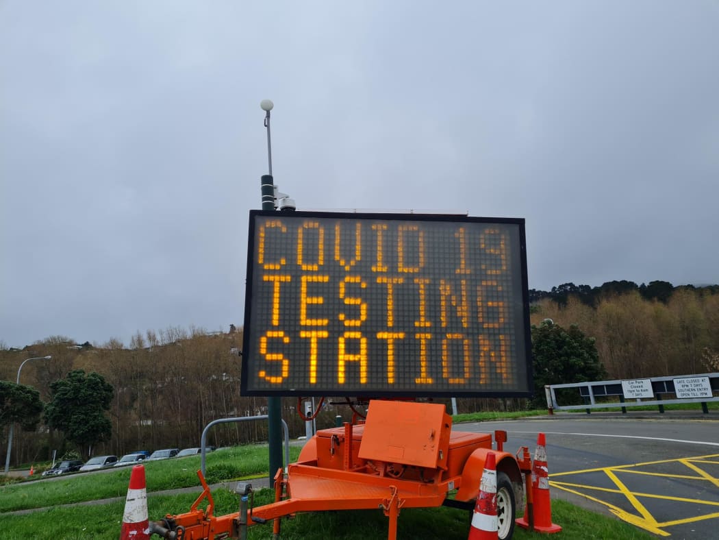 Covid-19 testing site Riverbank carpark, Lower Hutt, Wellington.