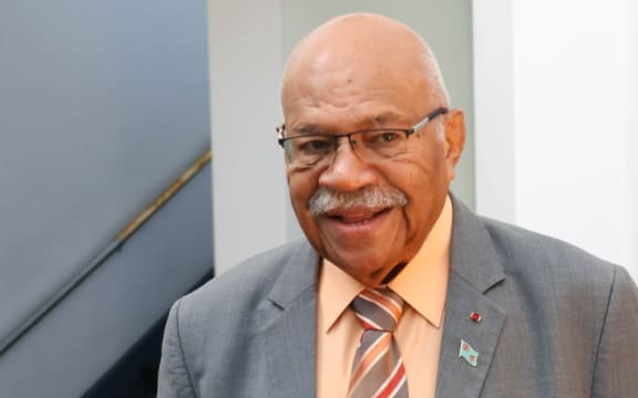 Fijian PM Sitiveni Rabuka arriving for parliament session at Government Buildings in Suva. 11 March 2026