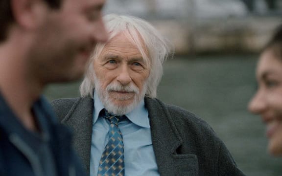 Publicity still for Mr Stein Goes Online (Un profil pour deux)m with Pierre Richard, Fanny Valette, and Yaniss Lespert.