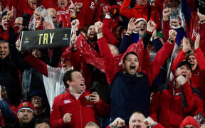 Lions fans in Wellington