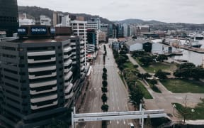 Drone footage in central Wellington during alert level 4.
