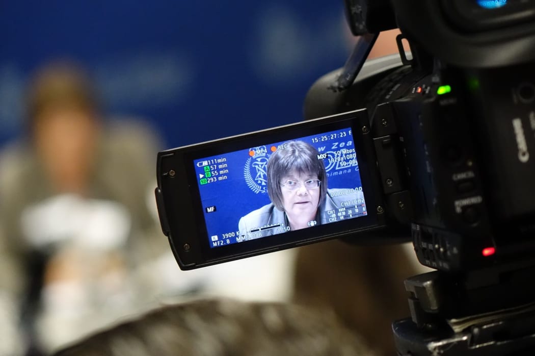 Detective Inspector Karyn Malthus at a Roastbusters press conference.