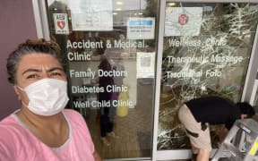 A vaccination centre in Panmure was vandalised and staff have been abused.