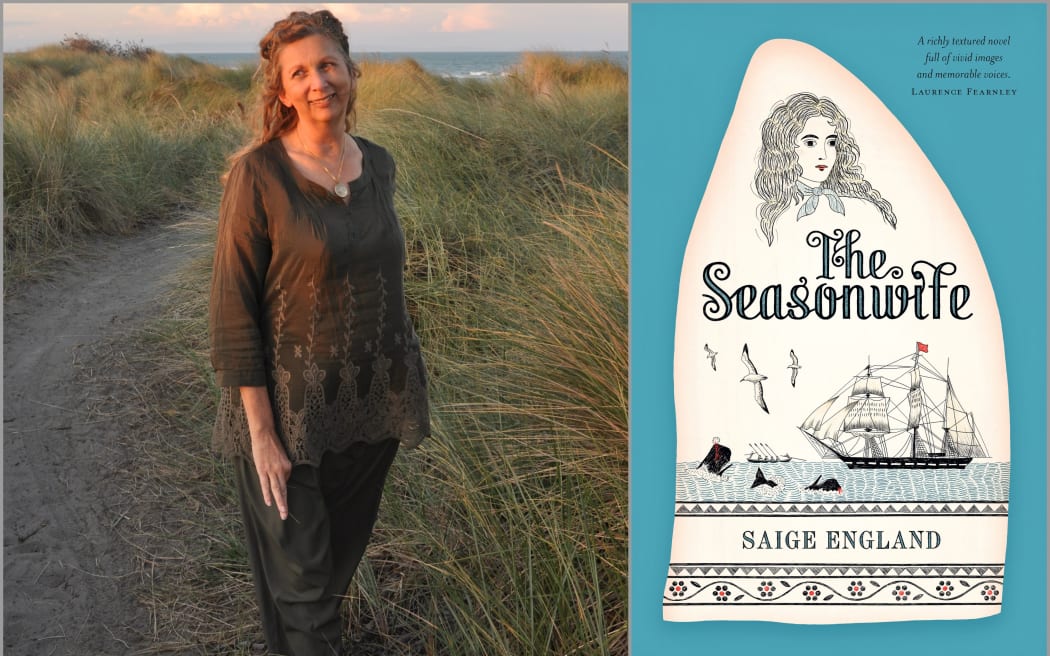 Saige England and book cover