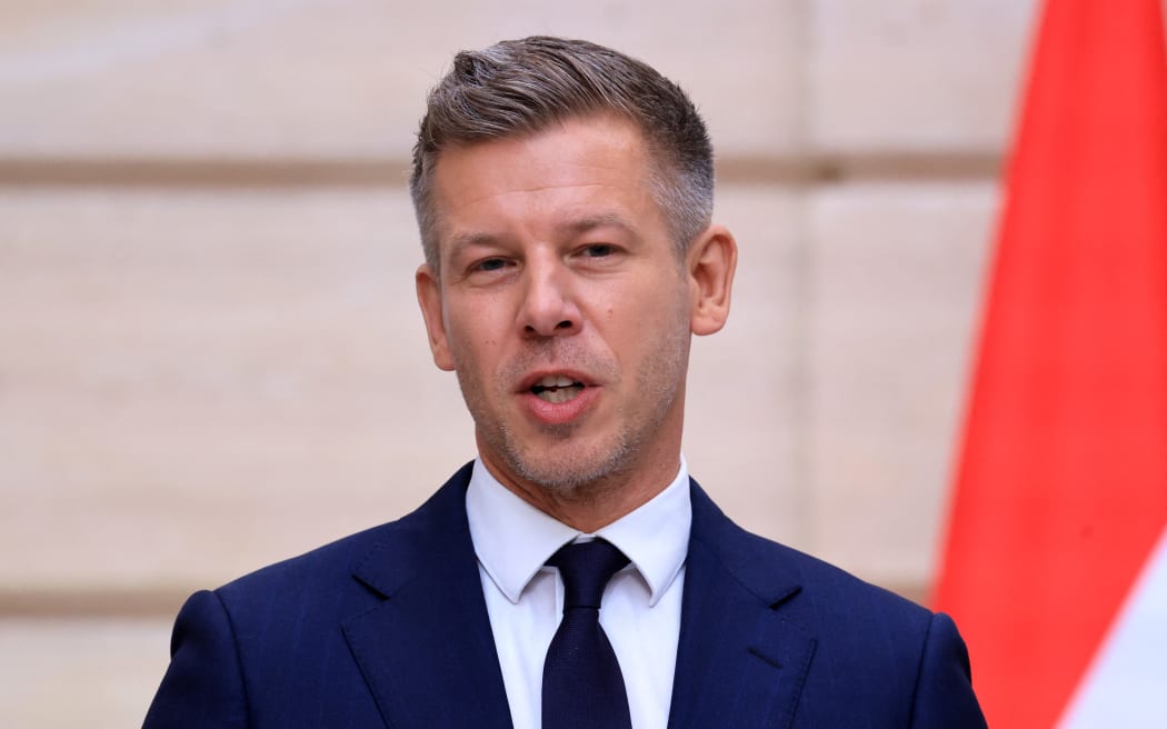 Hungary’s Prime Minister Peter Magyar attends a joint press conference after a meeting with France’s President at The Elysee Presidential Palace in Paris on June 3, 2026.