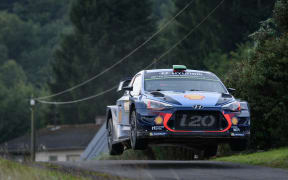 Hayden Paddon in flight in Germany