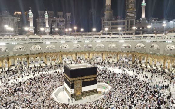 MECCA, SAUDI ARABIA - JULY 12: Pilgrims perform the farewell circumambulation to fulfill the Hajj pilgrimage in Mecca, Saudi Arabia on July 12, 2022. Islam Yakut / Anadolu Agency (Photo by Islam Yakut / ANADOLU AGENCY / Anadolu Agency via AFP)