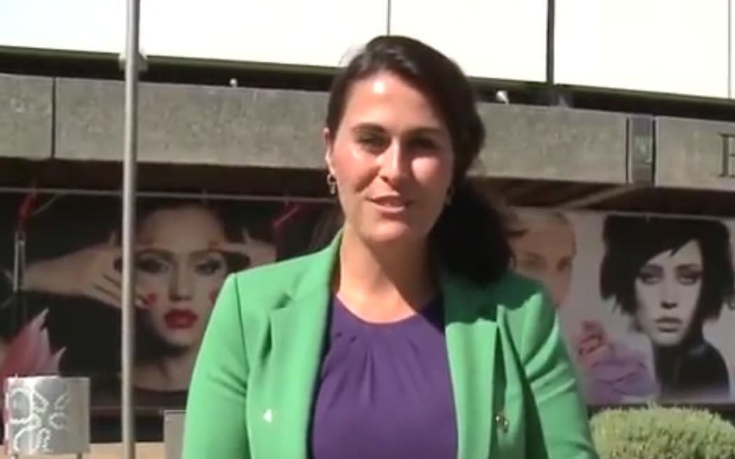 Angela Stone appears in an advertisement from the Get Into It Christchurch campaign aimed at supporting local businesses.