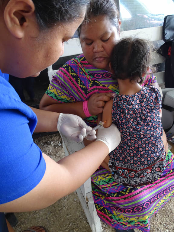 Immunisation outreach by Marshalls Public Health staff
