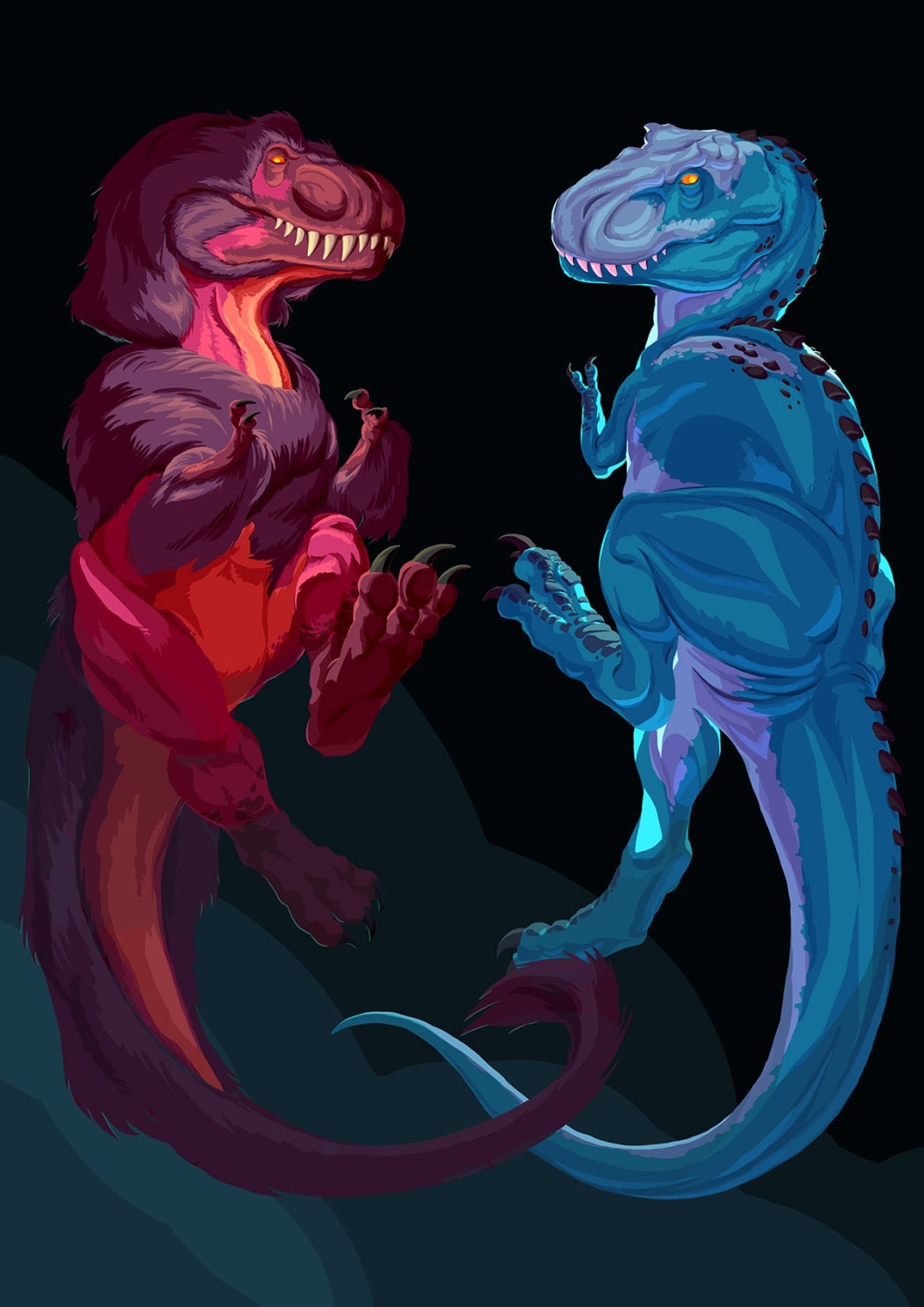 Two Tyrannosaurus Rex