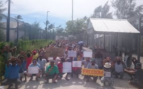 An image from the 78th day of protest in the Manus detention centre.