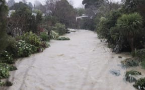 Nelson's Maitai River in flood on 18 August, 2022.