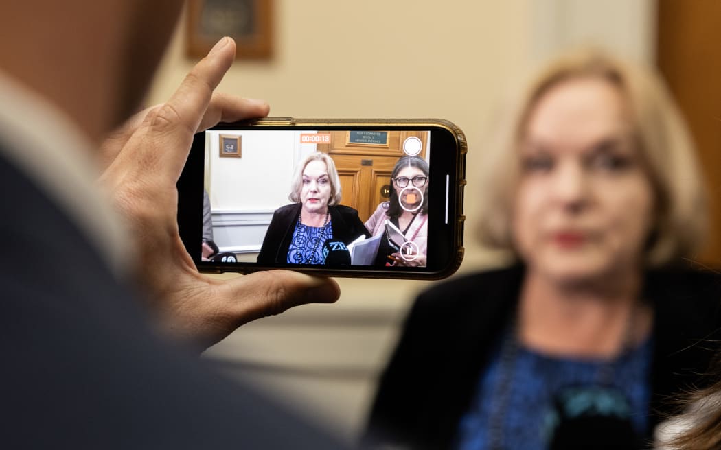 Judith Collins addresses the media as Chair of Parliament's Privileges Committee.