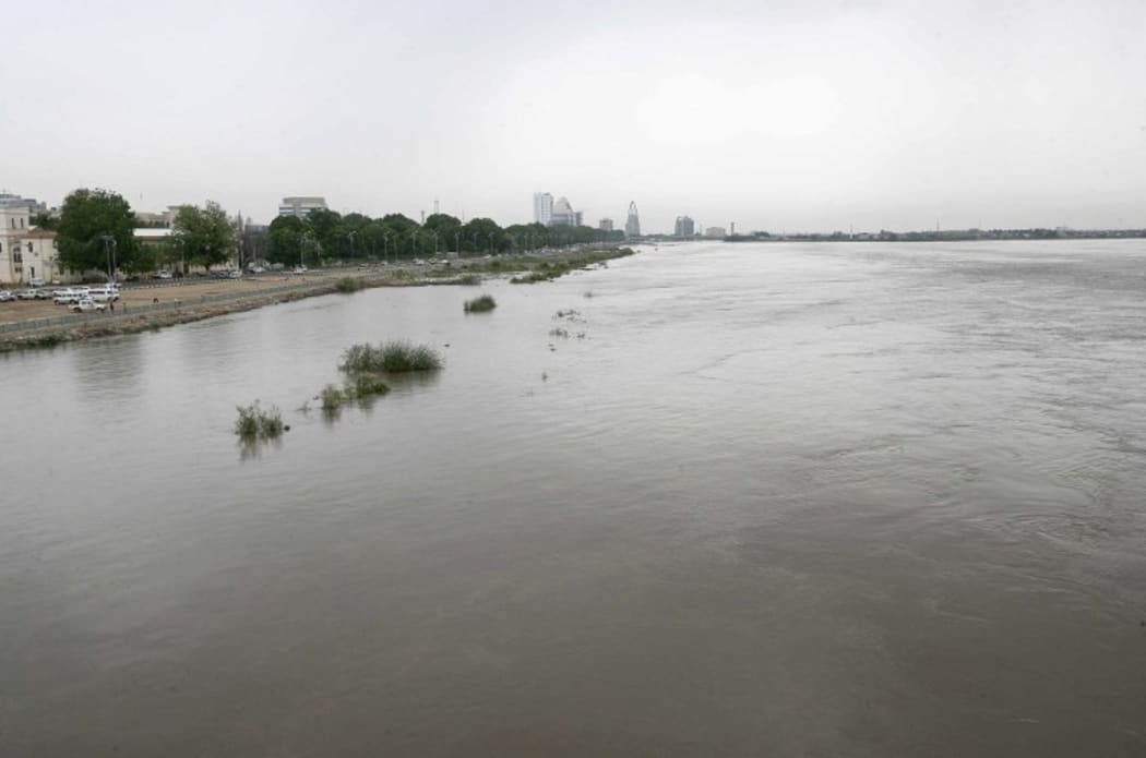 HIgh water level in the Nile, near Khartoum, after torrrential rain in August 2016.