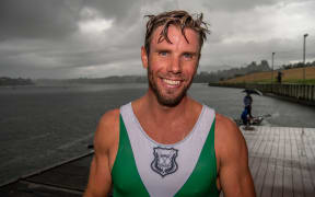 Robbie Manson at the 2020 National Club Rowing Championships, Lake Karapiro.