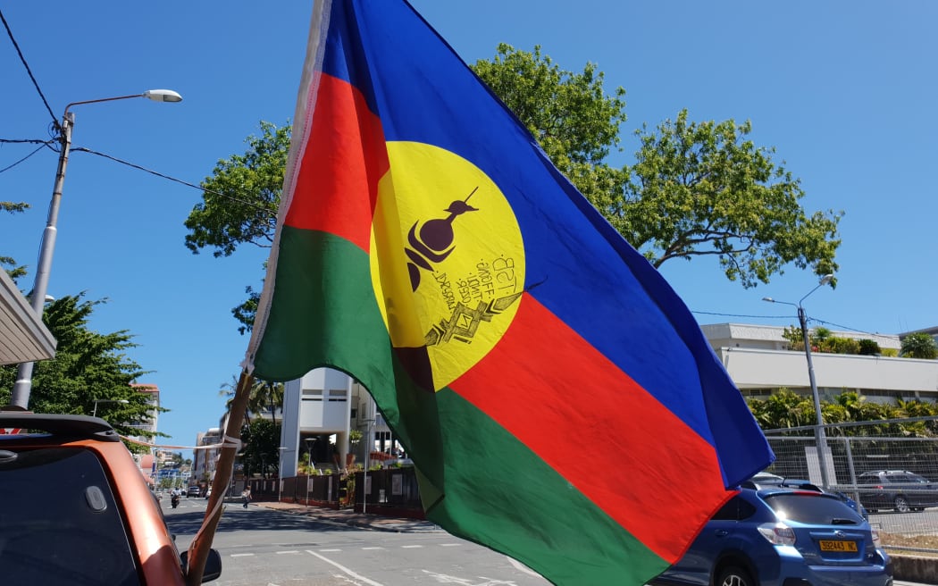 The FLNKS flag widely used in New Caledonia